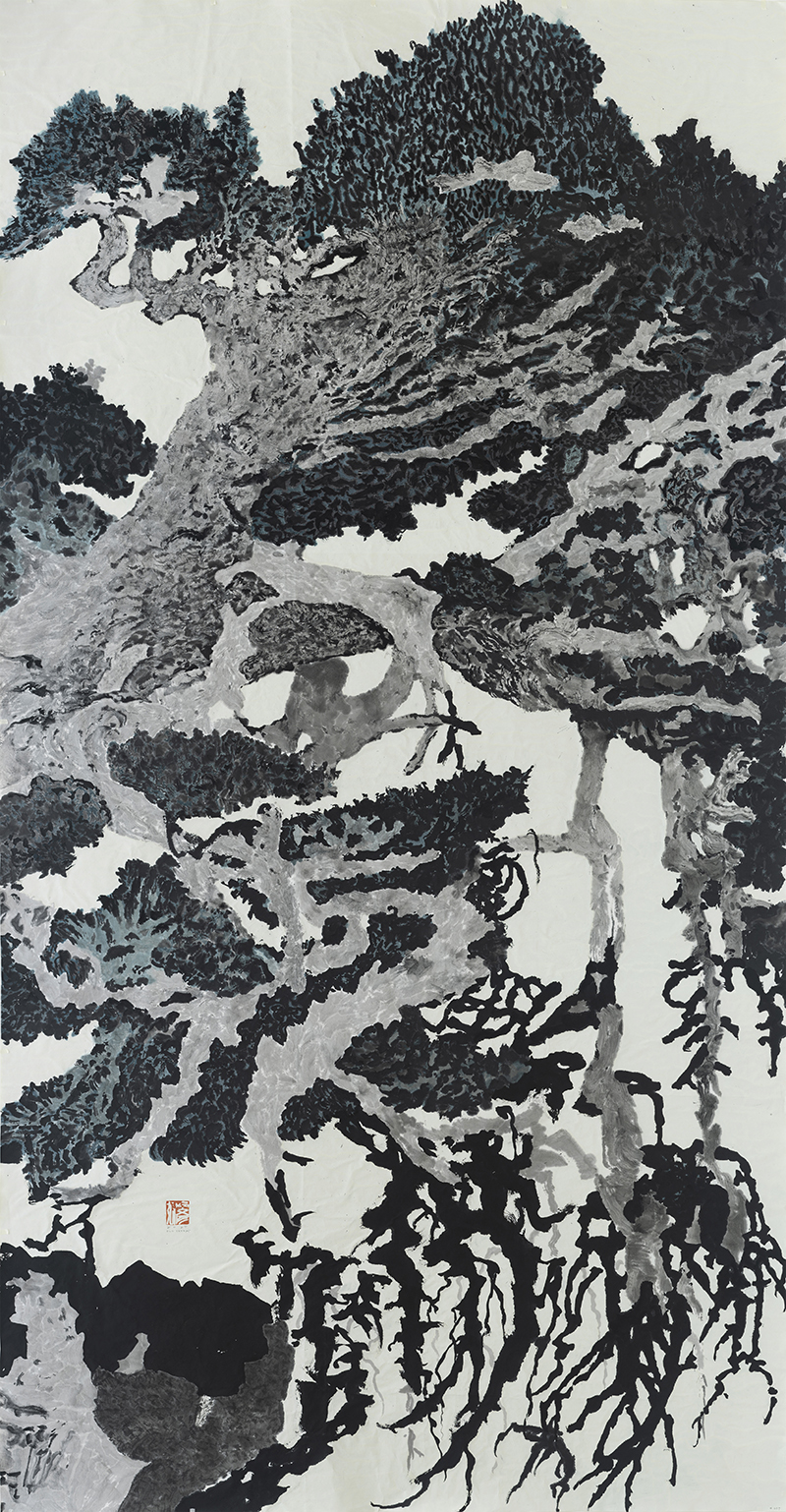 Jang Byeong Eun · Eastbrush · 张炳彥 · Old Tree · ink_on_paper · 3750mm_x_1960mm · 2025
